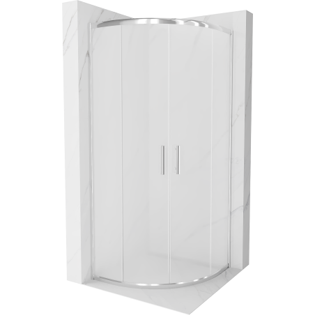 Cabine de douche Mexen Rio demi-ronde 70 x 70 cm, givrée, chromée - 863-070-070-01-30