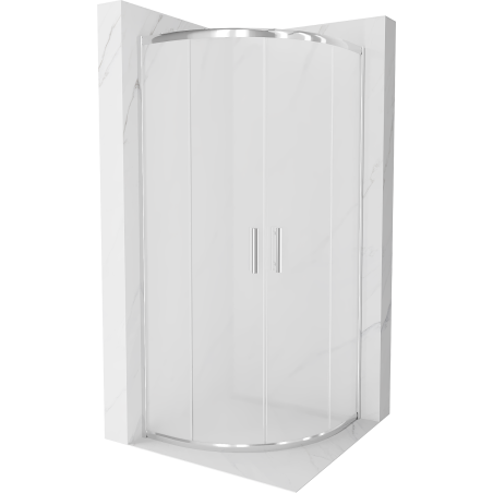 Mexen Rio cabine de douche demi-circulaire 70 x 70 cm, givré, chrome - 863-070-070-01-30