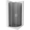 Cabine de douche Mexen Rio demi-arrondie 70 x 70 cm, graphite, chrome - 863-070-070-01-40