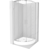 Cabine de douche Mexen Rio demi-ronde 70 x 70 cm, transparente, chromée + receveur Rio, blanc - 863-070-070-01-00-4710