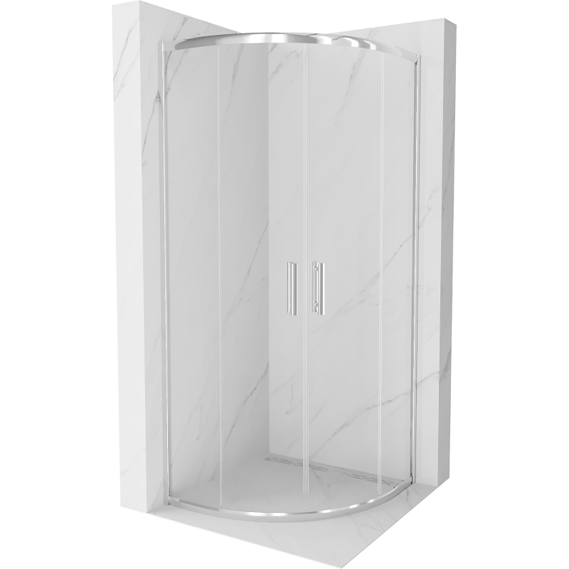 Mexen Rio cabine de douche semi-circulaire 80 x 80 cm, transparent, chrom - 863-080-080-01-00
