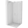 Cabine de douche Mexen Rio demi-ronde 80 x 80 cm, transparente, chrome - 863-080-080-01-00