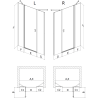 Mexen Mist porte de douche pivotante gauche 135 cm, cadre noir, noir - 8A4-135-001-70-70-L