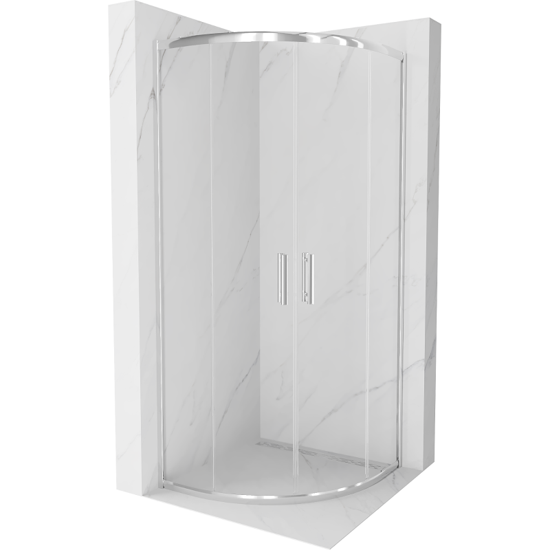 Kabine de douche Mexen Rio semi-circulaire 90 x 90 cm, transparent, chrom - 863-090-090-01-00