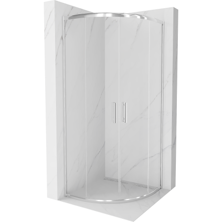 Kabine de douche Mexen Rio semi-circulaire 90 x 90 cm, transparent, chrom - 863-090-090-01-00