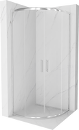 Kabine de douche Mexen Rio semi-circulaire 90 x 90 cm, transparent, chrom - 863-090-090-01-00