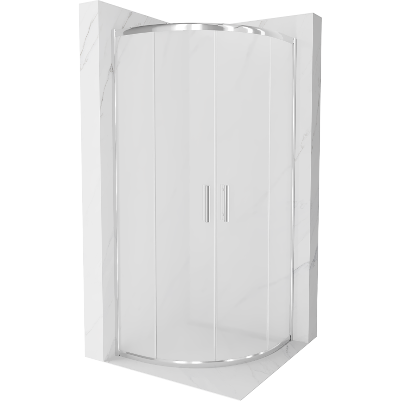 Mexen Rio cabine de douche demi-circulaire 90 x 90 cm, givré, chrome - 863-090-090-01-30