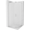 Cabine de douche Mexen Rio demi-ronde 90 x 90 cm, givrée, chrome - 863-090-090-01-30