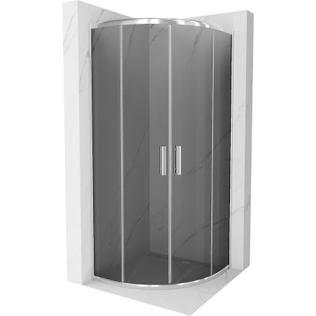 Mexen Rio cabine de douche semi-circulaire 80 x 80 cm, graphite, chrome - 863-080-080-01-40