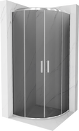 Cabine de douche Mexen Rio demi-ronde 80 x 80 cm, gris, chrome - 863-080-080-01-40