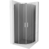 Mexen Rio cabine de douche semi-circulaire 90 x 90 cm, graphite, chrome - 863-090-090-01-40