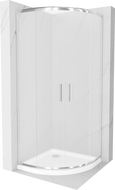 Mexen Rio cabine de douche demi-circulaire 90 x 90 cm, givrée, chrome + receveur Flat, blanc - 863-090-090-01-30-4110