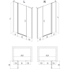 Mexen Mist L porte de douche pivotante droite 155 cm, cadre noir, noir - 8A4L-155-001-70-70-P
