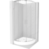 Mexen Rio cabine de douche semi-circulaire 80 x 80 cm, transparent, chrome + receveur Rio, blanc - 863-080-080-01-00-4710