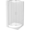 Mexen Rio cabine de douche demi-circulaire 80 x 80 cm, dépoli, chrome + receveur Rio, blanc - 863-080-080-01-30-4710