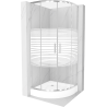 Cabine de douche Mexen Rio demi-ronde 70 x 70 cm, rayures, chrome + receveur Rio, blanc - 863-070-070-01-20-4710