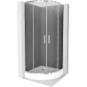 Mexen Rio cabine de douche semi-circulaire 80 x 80 cm, graphite, chrome + receveur de douche Rio, blanc - 863-080-080-01-40-471?