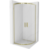 Cabine de douche Mexen Rio semi-circulaire 80 x 80 cm, transparente, dorée - 863-080-080-50-00
