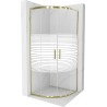 Mexen Rio cabine de douche semi-circulaire 70 x 70 cm, bandes blanches, doré - 863-070-070-50-20