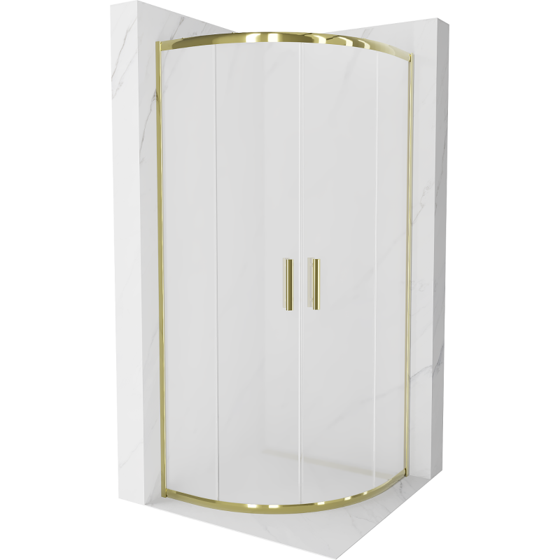 Mexen Rio cabine de douche semi-circulaire 70 x 70 cm, givrée, dorée - 863-070-070-50-30