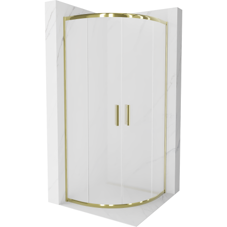 Cabine de douche demi-circulaire Mexen Rio 70 x 70 cm, givrée, or - 863-070-070-50-30