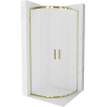 Mexen Rio cabine de douche semi-circulaire 80 x 80 cm, givre, or - 863-080-080-50-30