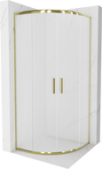 Mexen Rio cabine de douche semi-circulaire 80 x 80 cm, givre, or - 863-080-080-50-30