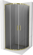 Mexen Rio cabine de douche demi-circulaire 70 x 70 cm, graphite, or - 863-070-070-50-40