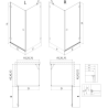 Mexen Lunar-B cabine de douche pivotante gauche 90 x 80 cm, transparent, or rose - 832-090-080-60-00-L