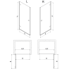 Mexen Lunar-B porte de douche ouvrante gauche 90 cm, transparent, noir - 832-090-000-70-00-L