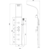 Panneau de douche Mexen Borg, blanc - 7615-03-20
