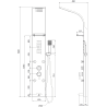Mexen Adrox panneau de douche avec bec, doré - 7613-04-50