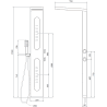 Panneau de douche Mexen Mano, noir - 7609-02-70
