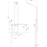 Mexen Strit panneau de douche, noir - 7625-02-70