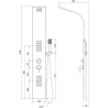 Mexen Taro panneau de douche, chrome - 7614-03-00