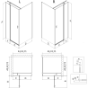 Mexen Mist T cabine de douche pivotante droite 120 x 95 cm, grille noire, noire - 8A4T-120-095-70-77-P