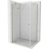 Mexen Roma cabine de douche pivotante 100 x 90 cm, transparente, or - 854-100-090--50-00