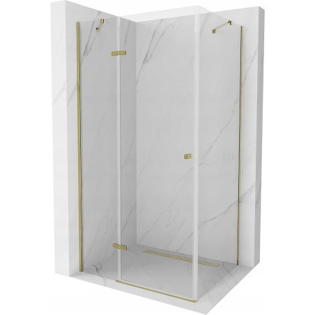 Mexen Roma cabine de douche pivotante 110 x 100 cm, transparent, or - 854-110-100-50-00