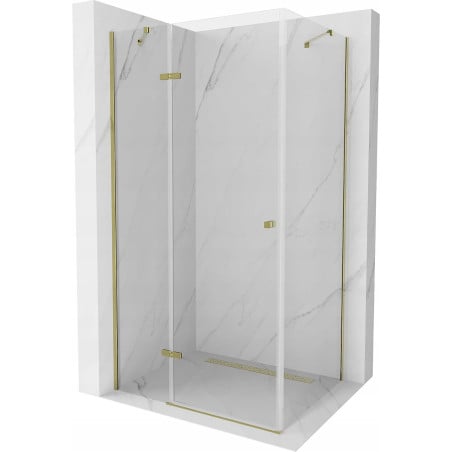 Mexen Roma cabine de douche pivotante 120 x 100 cm, transparente, or - 854-120-100-50-00
