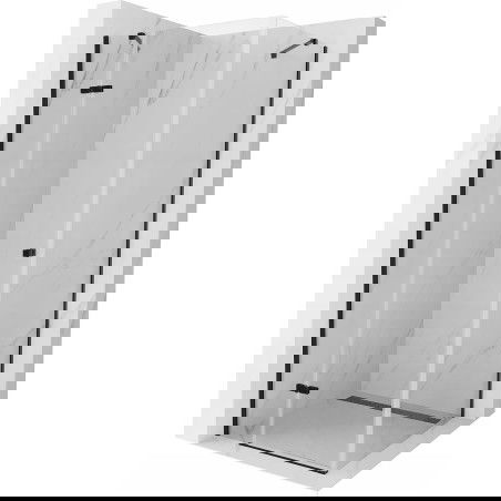 Cabine de douche battante Mexen Roma 70 x 70 cm, transparente, noire - 854-070-070-70-00