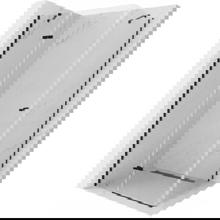 Mexen Roma cabine de douche battante 70 x 100 cm, transparente, noire - 854-070-100-70-00