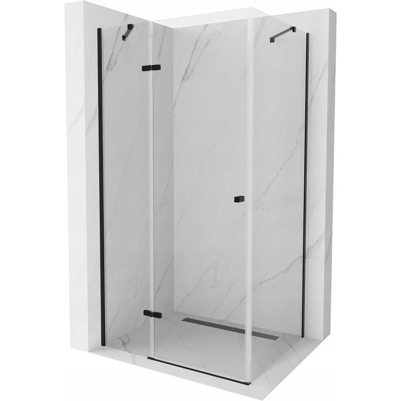 Cabine de douche à charnière Mexen Roma 100 x 80 cm, transparent, noir - 854-100-080-70-00