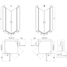 Mexen Mist Duo cabine de douche pivotante 85 x 75 cm, transparent, or brossé - 8A4-085-075-55-00
