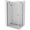 Mexen Roma cabine de douche battante 110 x 80 cm, transparente, noire - 854-110-080-70-00