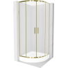 Mexen Rio cabine de douche semi-circulaire 70 x 70 cm, givré, or + receveur Rio, blanc - 863-070-070-50-30-4710