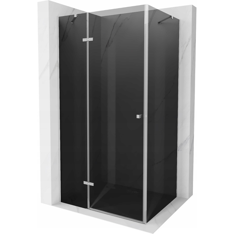 Mexen Roma cabine de douche à charnières 100 x 80 cm, graphite, chrome - 854-100-080-01-40