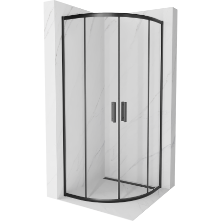 Cabine de douche semi-circulaire Mexen Rio 70 x 70 cm, transparente, noire - 863-070-070-70-00