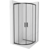 Cabine de douche semi-circulaire Mexen Rio 70 x 70 cm, transparente, noire - 863-070-070-70-00