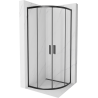 Mexen Rio cabine de douche semi-circulaire 80 x 80 cm, transparente, noire - 863-080-080-70-00