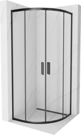 Cabine de douche Mexen Rio semi-circulaire 80 x 80 cm, transparente, noire - 863-080-080-70-00